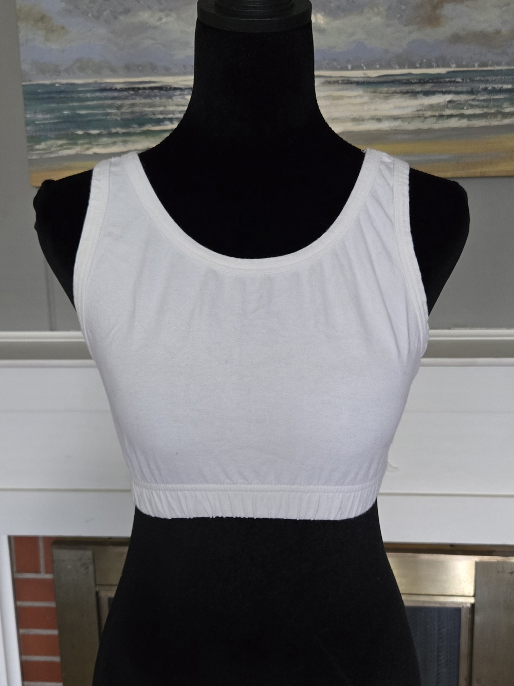 White Crop Tank Top - Basic Athletic Bra Style